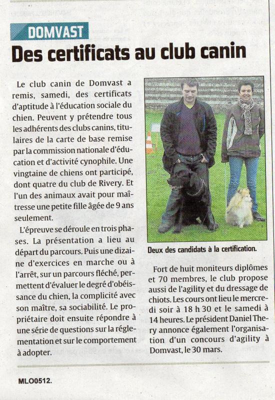 Article du Courrier Picaed sur le CAESC du 25 01 14