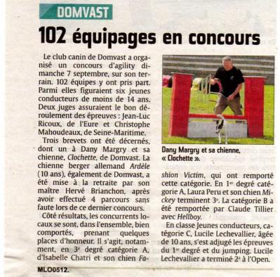 Concours du Dimanche 7 Septembre 2014